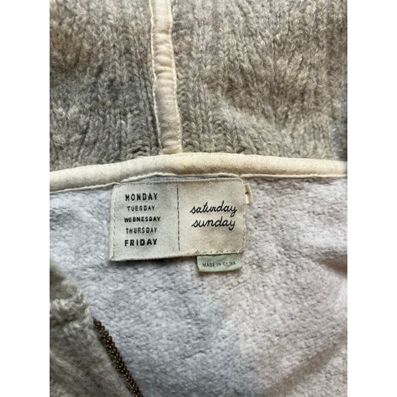 Anthropologie Saturday Sunday Wool Blend Full Zip Hooded  Patchwork Jacket - Picture 5 of 8